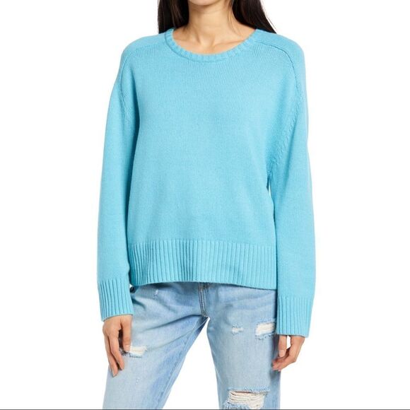 Nordstrom Treasure & Bond Saddle Sleeve Pullover Sweater in Blue Milky - Picture 1 of 3